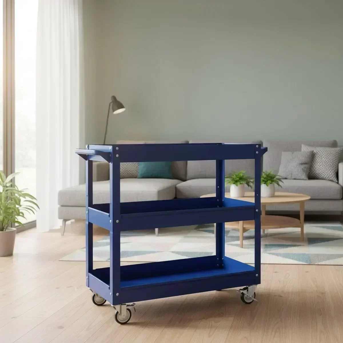 3 Shelf Rolling Tool Cart Lock - огляд і ціна Tools For Garage Workshop