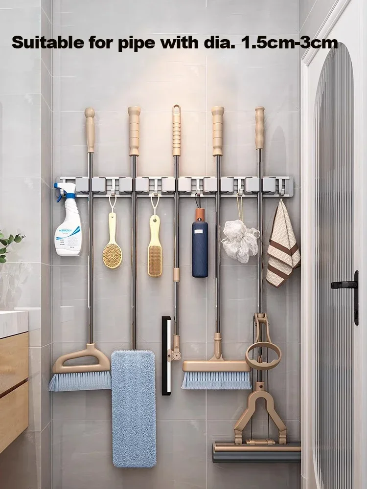 Mop and Broom Organizer Mop Ho - огляд і ціна Workshop Tools On Wall